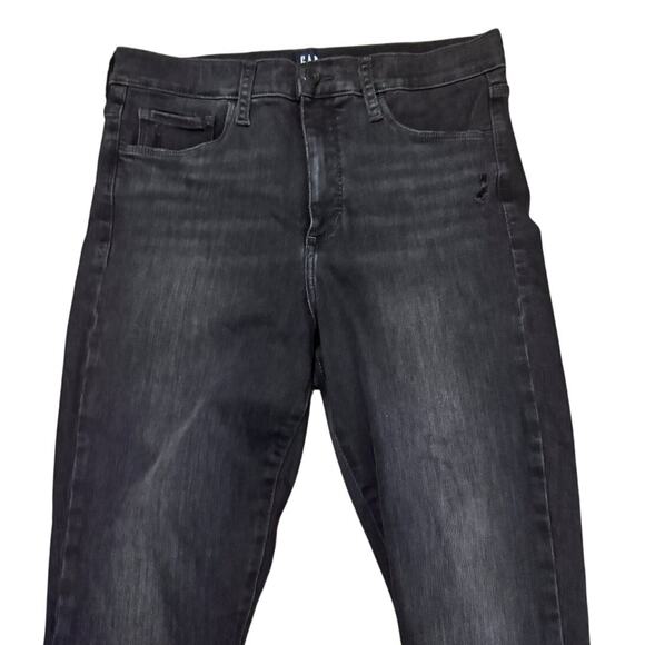GAP Favorite Jegging Jeans Women’s 10/30 Black Raw Hem High Rise Stretch Skinny - Picture 2 of 6